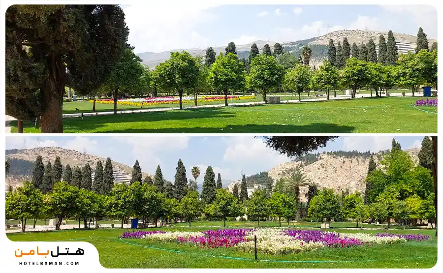 عکس از محوطه باغ دلگشا شیراز