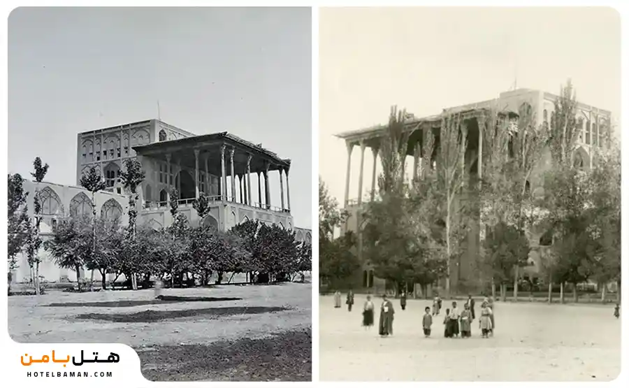 تصویر قدیمی کاخ عالی قاپو اصفهان