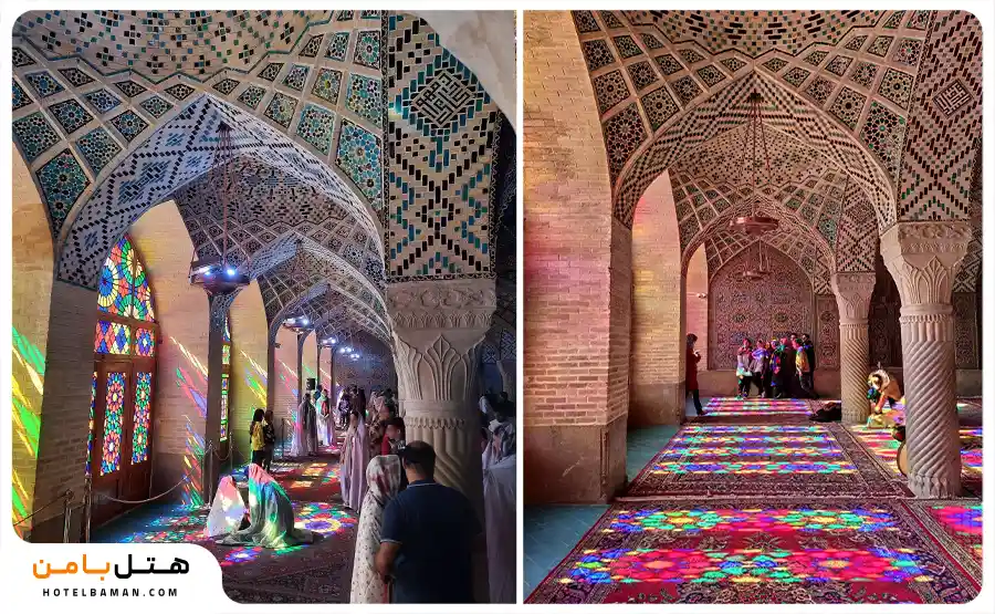عکس گردشگران در مسجد نصیرالملک شیراز
