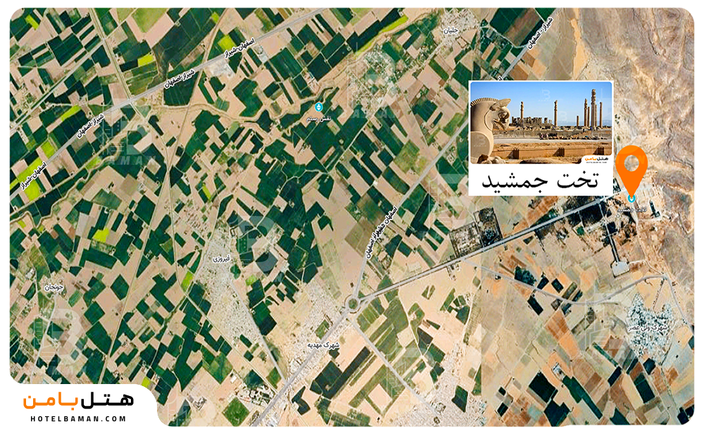 تصویر موقعیت مکانی تخت جمشید