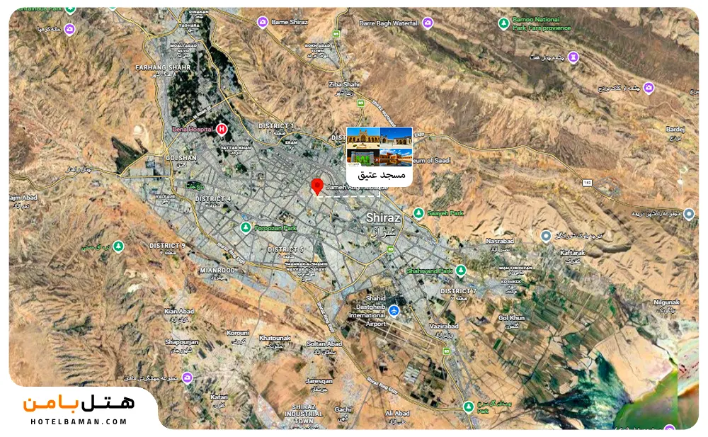 تصویر موقعیت مکانی مسجد جامع عتیق اصفهان