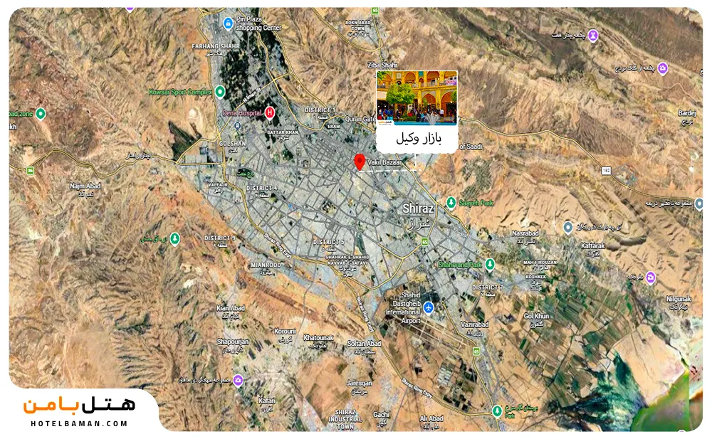 موقعیت مکانی بازاروکیل اصفهان