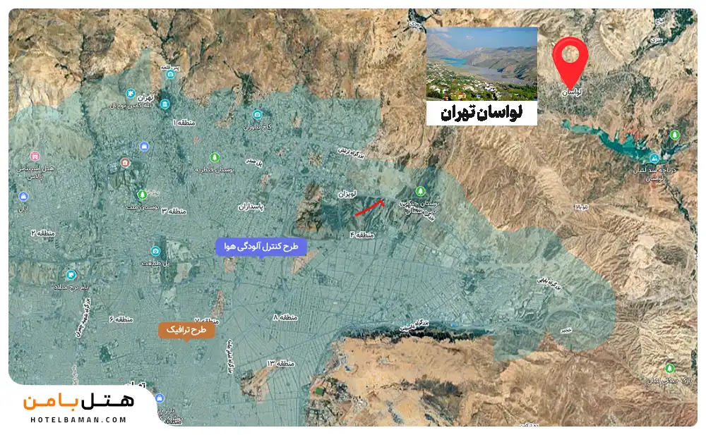 تصویر موقعیت مکانی لواسان تهران