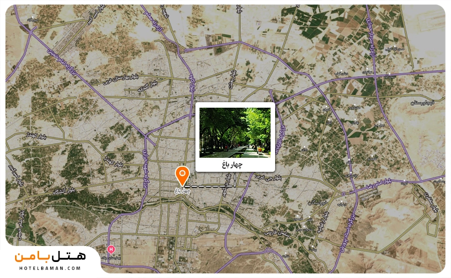 تصویر موقعیت مکانی چهارباغ اصفهان
